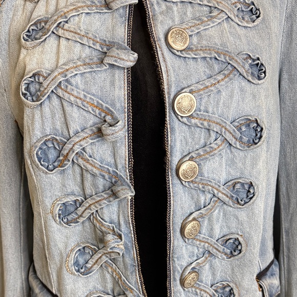 Free People Blue Denim Military Jacket - Picture 4 of 12